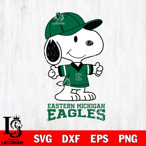 Eastern Michigan Eagles Snoopy football SVG DXF EPS PNG FILE,Snoopy File Cut, NCAA Digital Download,Instant Download,Christmas Silhouette