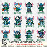Eastern Michigan Eagles Stitch Horror Bundle 12 SVG Svg Eps Dxf Png File, NCAA svg, Digital Download, Instant Download