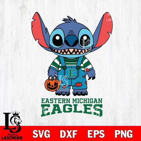 Eastern Michigan Eagles Stitch Horror Halloween Svg Eps Dxf Png File, NCAA svg, Digital Download, Instant Download