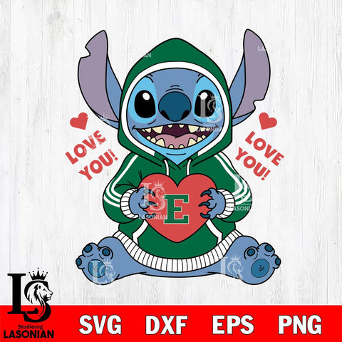 Eastern Michigan Eagles Stitch Love You File Cut, NCAA SVG DXF EPS PNG FILE, Digital Download , Criucut , Silhouette