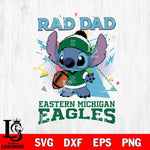 Eastern Michigan Eagles Stitch Rad Dad SVG DXF EPS PNG FILE, NCAA File Cut,Digital Download,Instant Download