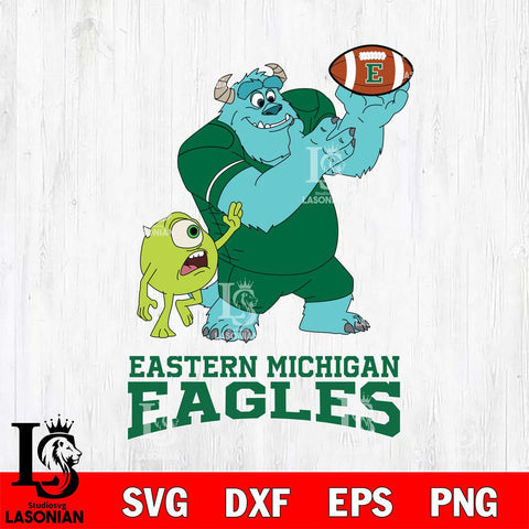 Eastern Michigan Eagles Sully & Mike Football Cricut,Christmas SVG DXF EPS PNG FILE, NCAA Digital Download,Instant Download, Silhouette