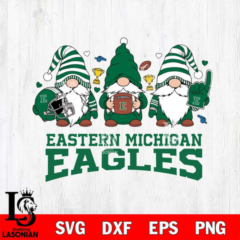 Eastern Michigan Eagles Three Gnome File Cut, NCAA SVG, Digital Download , Criucut , Silhouette