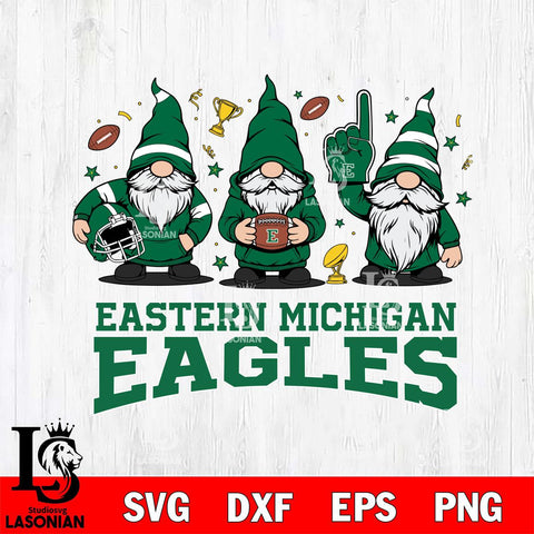 Eastern Michigan Eagles Three Gnome FAN File Cut, NCAA SVG, Digital Download , Criucut , Silhouette