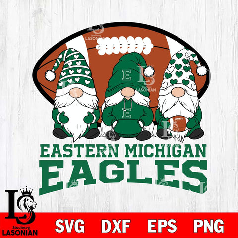 Eastern Michigan Eagles Three Gnome Football File Cut, NCAA SVG, Digital Download , Criucut , Silhouette