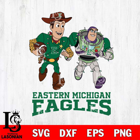Eastern Michigan Eagles Woody & Buzz Lightyear Football Cricut,Christmas SVG DXF EPS PNG FILE, NCAA Digital Download,Instant Download, Silhouette