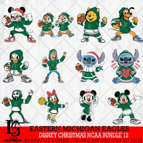 Eastern Michigan Eagles  Disney christmas NCAA Bundle File Cut, Bundle NCAA SVG DXF EPS PNG FILE, Digital Download , Criucut , Silhouette