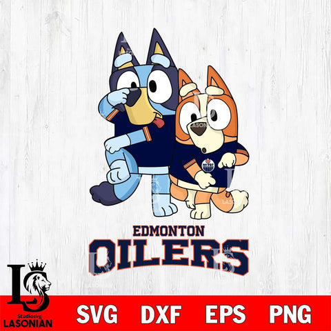 Edmonton Oilers Bluey & Bingo 18 Svg Eps Dxf Png File, NHL svg, Digital Download, Instant Download