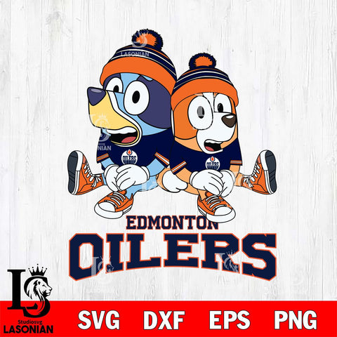 Edmonton Oilers Bluey & Bingo 8 Svg Eps Dxf Png File, NHL svg, Digital Download, Instant Download