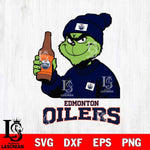 Edmonton Oilers Grinch Drinking Beer Christmas Cut Files, Cricut,Christmas Svg Dxf Eps Png file , Digital Download
