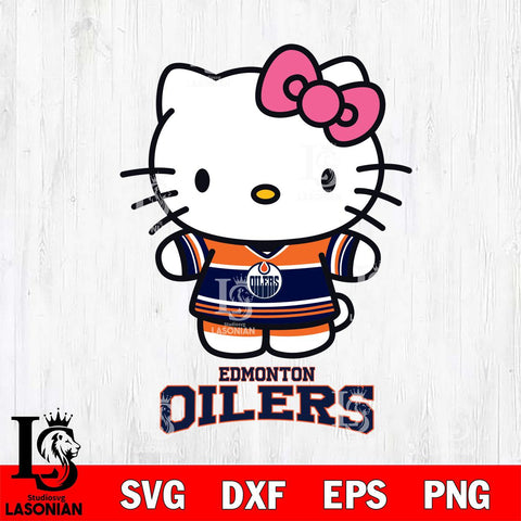 Edmonton Oilers Hello Kitty NHL Hockey SVG DXF EPS PNG FILE,NHL File Cut,Disney Digital Download,Instant Download, Silhouette