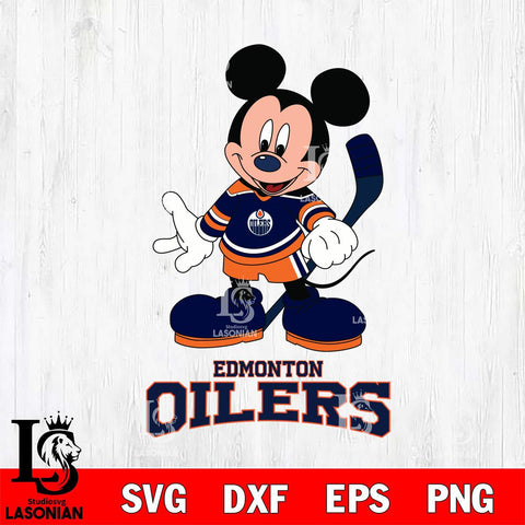 Edmonton Oilers Mickey NHL Hockey SVG DXF EPS PNG FILE,NHL File Cut,Disney Digital Download,Instant Download, Silhouette