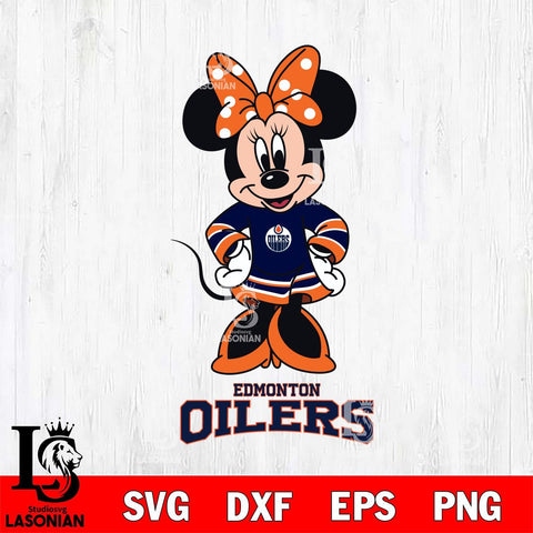 Edmonton Oilers Minnie Mouse NHL Hockey SVG DXF EPS PNG FILE,NHL File Cut,Disney Digital Download,Instant Download, Silhouette