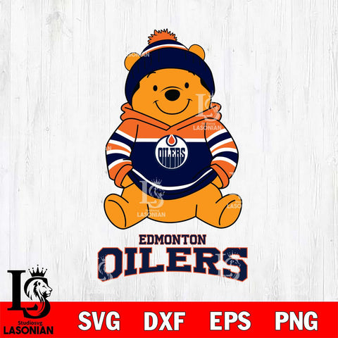 Edmonton Oilers Winnie The Pooh Hockey SVG DXF EPS PNG FILE,NHL File Cut,Disney Digital Download,Instant Download, Silhouette