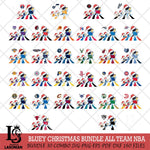 Family Bluey Walking Christmas NBA ALL TEAM Svg Eps Dxf Png File, Digital Download, Instant Download
