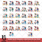 Family Bluey Walking Christmas NFL ALL TEAM Svg Eps Dxf Png File, Digital Download, Instant Download