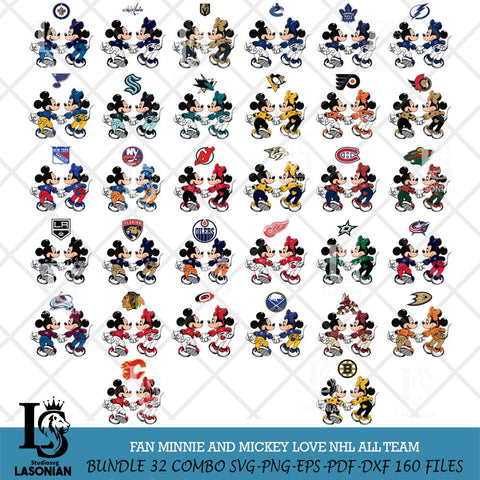 Fan Minnie And Mickey Love NHL Svg Eps Dxf Png File, Digital Download, Instant Download