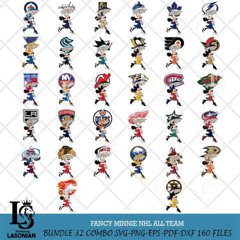 Fancy Minnie NHL Svg Eps Dxf Png File, Digital Download, Instant Download
