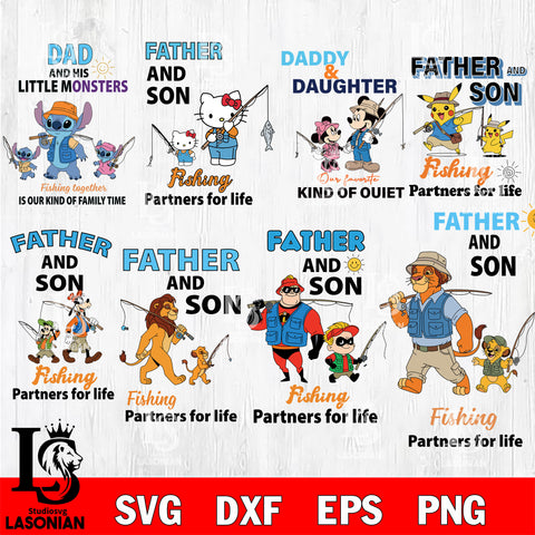 Father And Son Fishing Partners For Life bundle SVG DXF EPS PNG FILE, Halloween File Cut, Digital Download,Instant Download, Silhouette,Horror Cricut