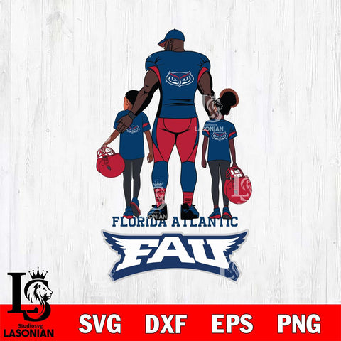 Florida Atlantic Owls 3 Father and son Rugby SVG DXF EPS PNG FILE,NCAA SVG, Father day Digital Download,Instant Download, Silhouette