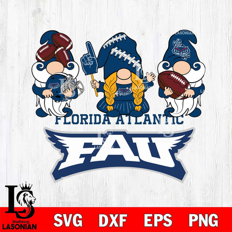 Florida Atlantic Owls 3 Gnomes Football Svg Eps Dxf Png File, Digital Download, Instant Download