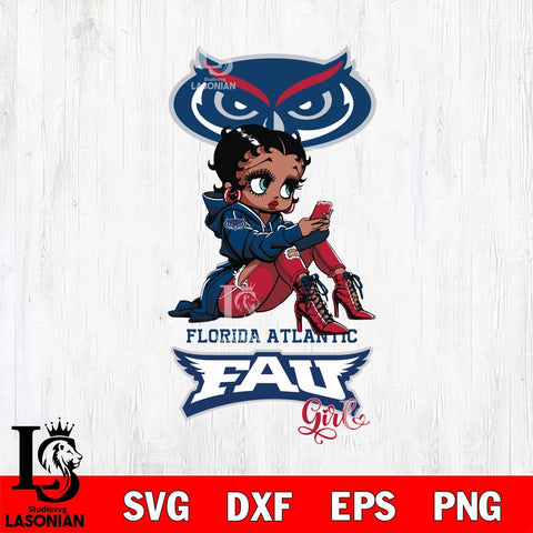 Florida Atlantic Owls Beauty Black Fan Girl Football, Svg Eps Dxf Png File, Digital Download