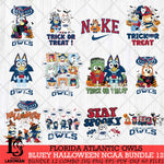 Florida Atlantic Owls Bluey Halloween NCAA 12 SVG Eps Dxf Png File, Bundle NCAA svg, Digital Download, Instant Download