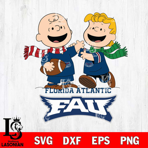 Florida Atlantic Owls Charlie Brown & Linus Football Cricut,Christmas SVG DXF EPS PNG FILE, NCAA Digital Download,Instant Download, Silhouette