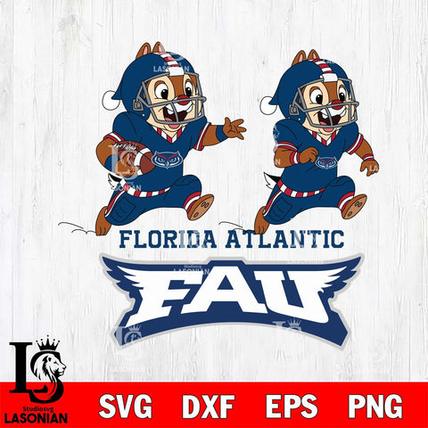 Florida Atlantic Owls Chip & Dale Football Cricut,Christmas SVG DXF EPS PNG FILE, NCAA Digital Download,Instant Download, Silhouette