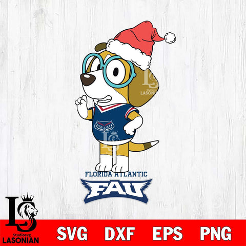 Florida Atlantic Owls Christmas Bluey Honey Sport Cut Files,Bluey Cricut,Christmas Svg , Bluey svg , Digital Download, dxf eps png pdf file