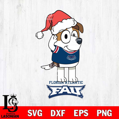 Florida Atlantic Owls Christmas Bluey Jack Sport Cut Files,Bluey Cricut,Christmas Svg , Bluey svg , Digital Download, dxf eps png pdf file