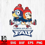Florida Atlantic Owls Christmas Bluey & Bingo Sit Cut Files,Bluey Cricut,Christmas Svg , Bluey svg , Digital Download, dxf eps png pdf file