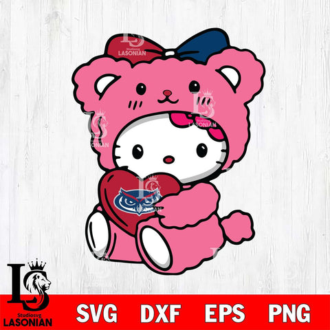 Florida Atlantic Owls Cute Hello Kitty 3 Svg Eps Dxf Png File, Digital Download, Instant Download