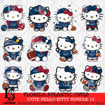 Florida Atlantic Owls Cute Hello Kitty Bundle 12 SVG Eps Dxf Png File, NCAA Bundle svg, Digital Download, Instant Download