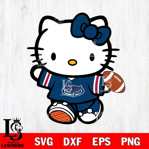 Florida Atlantic Owls Cute Hello Kitty Football 7 Svg Eps Dxf Png File, NCAA svg, Digital Download, Instant Download