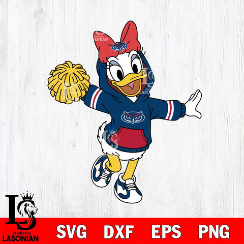 Florida Atlantic Owls Daisy Duck Cheerleader Christmas File Cut, NCAA SVG DXF EPS PNG FILE, Digital Download , Criucut , Silhouette