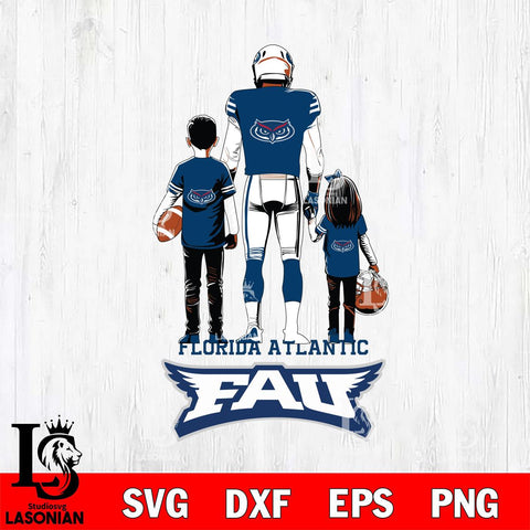 Florida Atlantic Owls Father And Child Football SVG DXF EPS PNG FILE,NCAA SVG, Father day Digital Download,Instant Download, Silhouette