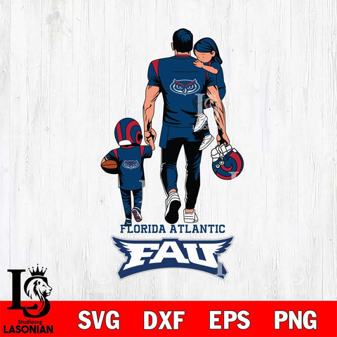 Florida Atlantic Owls Father And Son Football SVG DXF EPS PNG FILE,NCAA SVG, Father day Digital Download,Instant Download, Silhouette