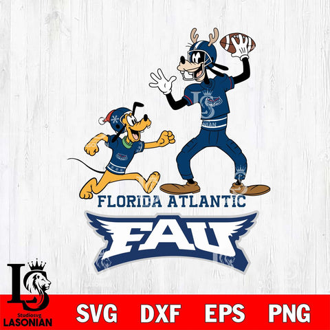 Florida Atlantic Owls Goofy & Pluto Football Cricut,Christmas SVG DXF EPS PNG FILE, NCAA Digital Download,Instant Download, Silhouette