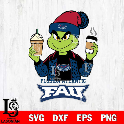 Florida Atlantic Owls Grinch 2 coffee Svg Eps Dxf Png File, Digital Download, Instant Download