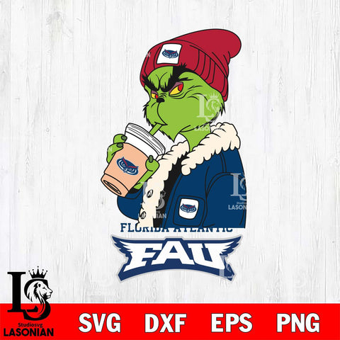 Florida Atlantic Owls Grinch Bougie Football Svg Eps Dxf Png File, Digital Download, Instant Download