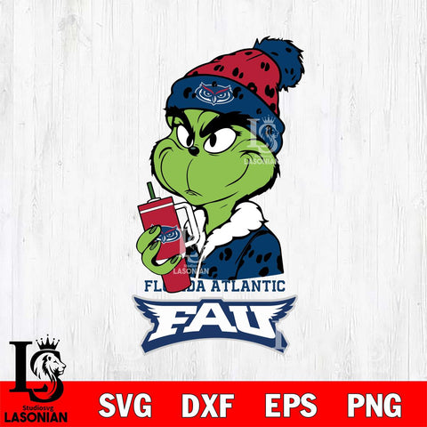 Florida Atlantic Owls Grinch Bougie Leopard Svg Eps Dxf Png File, Digital Download, Instant Download