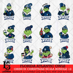 Florida Atlantic Owls Grinch Christmas NCAA Bundle 12 Svg Eps Dxf Png File,Cricut files, Digital Download, Instant Download