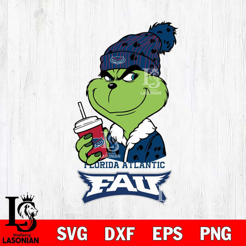 Florida Atlantic Owls Grinch Cofffe Christmas Cut Files Cricut, Svg Dxf Eps Png file, Digital download , Silhouette