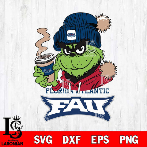 Florida Atlantic Owls Grinch Cofffe Hoodie Cut Files Cricut, Svg Dxf Eps Png file, Digital download , Silhouette