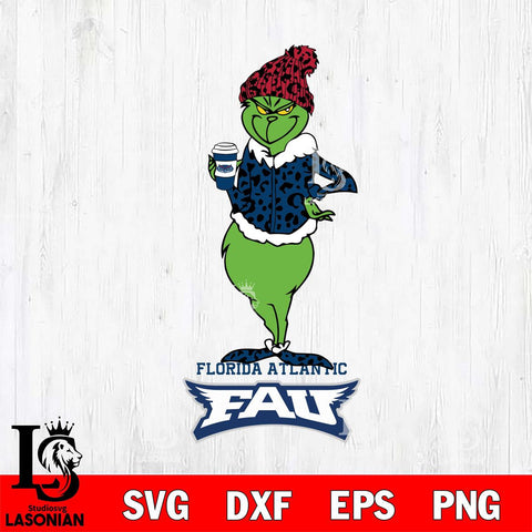 Florida Atlantic Owls Grinch Leopard Coffee Svg Eps Dxf Png File, Digital Download, Instant Download