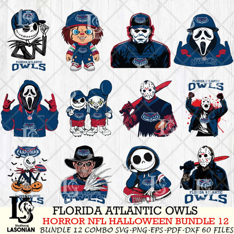 Florida Atlantic Owls Halloween Bundle 12 SVG Svg Eps Dxf Png File, NCAA bundle svg, Digital Download, Instant Download