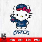 Florida Atlantic Owls Hello Kitty Best Fan Svg Eps Dxf Png File, Digital Download, Instant Download