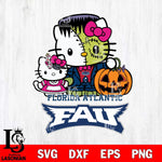 Florida Atlantic Owls Hello Kitty Horror 10 Svg Eps Dxf Png File, Digital Download