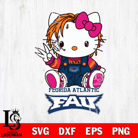Florida Atlantic Owls Hello Kitty Horror Svg Eps Dxf Png File, Digital Download